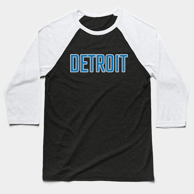 Detroit Lions Colors BACK PRINT Baseball T-Shirt by CoolMomBiz